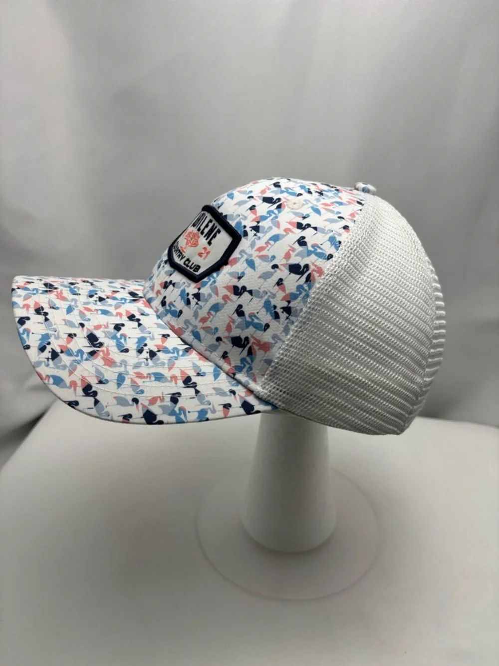 AHEAD‎ Country Club Trucker Hat Festive Flamingo Pattern-WhiteCap #0507
